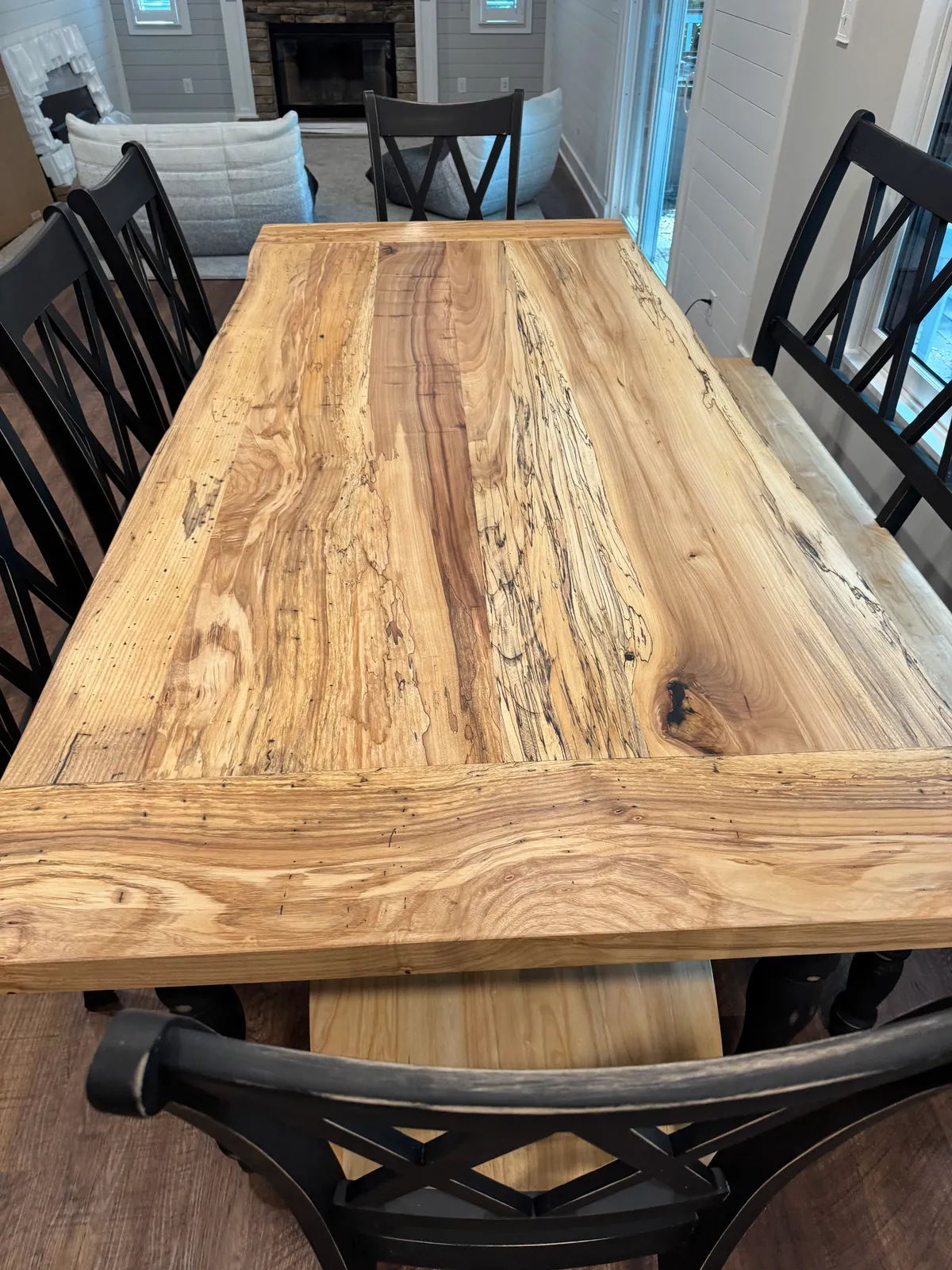 Spalted live edge slab table top hand-milled by Baltimore furniture maker Tyler Jones
